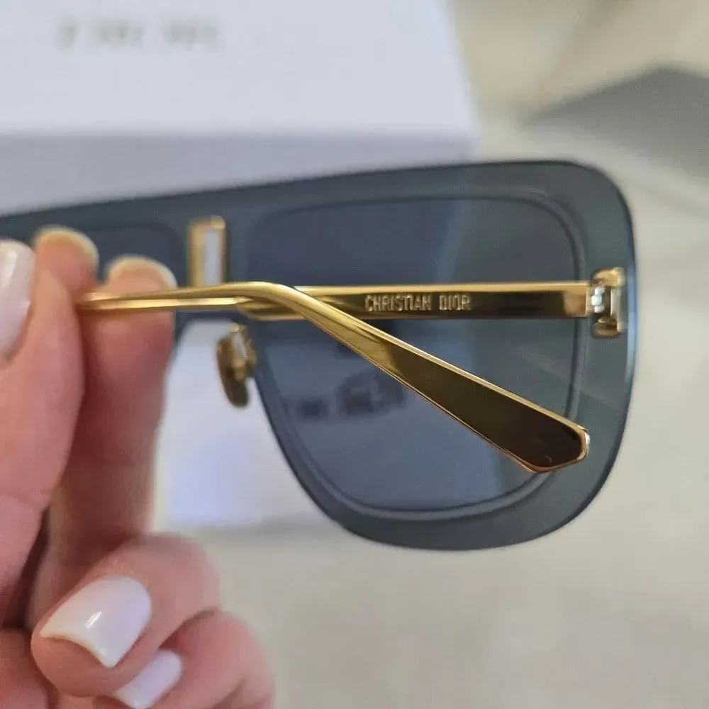 Dior ULTRADIOR MU B0B0 BRAND NEW Sunglasses Gold Blue Unisex Mask